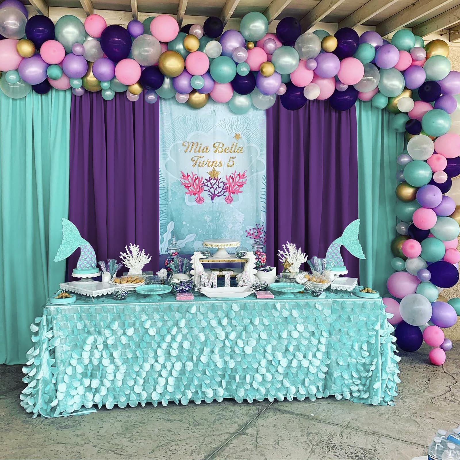 Foto 5 pulgar | Cortinas De Fondo Soardream, Poliéster Morado, 1,5 X 3 M, 4 Paneles - Venta Internacional.