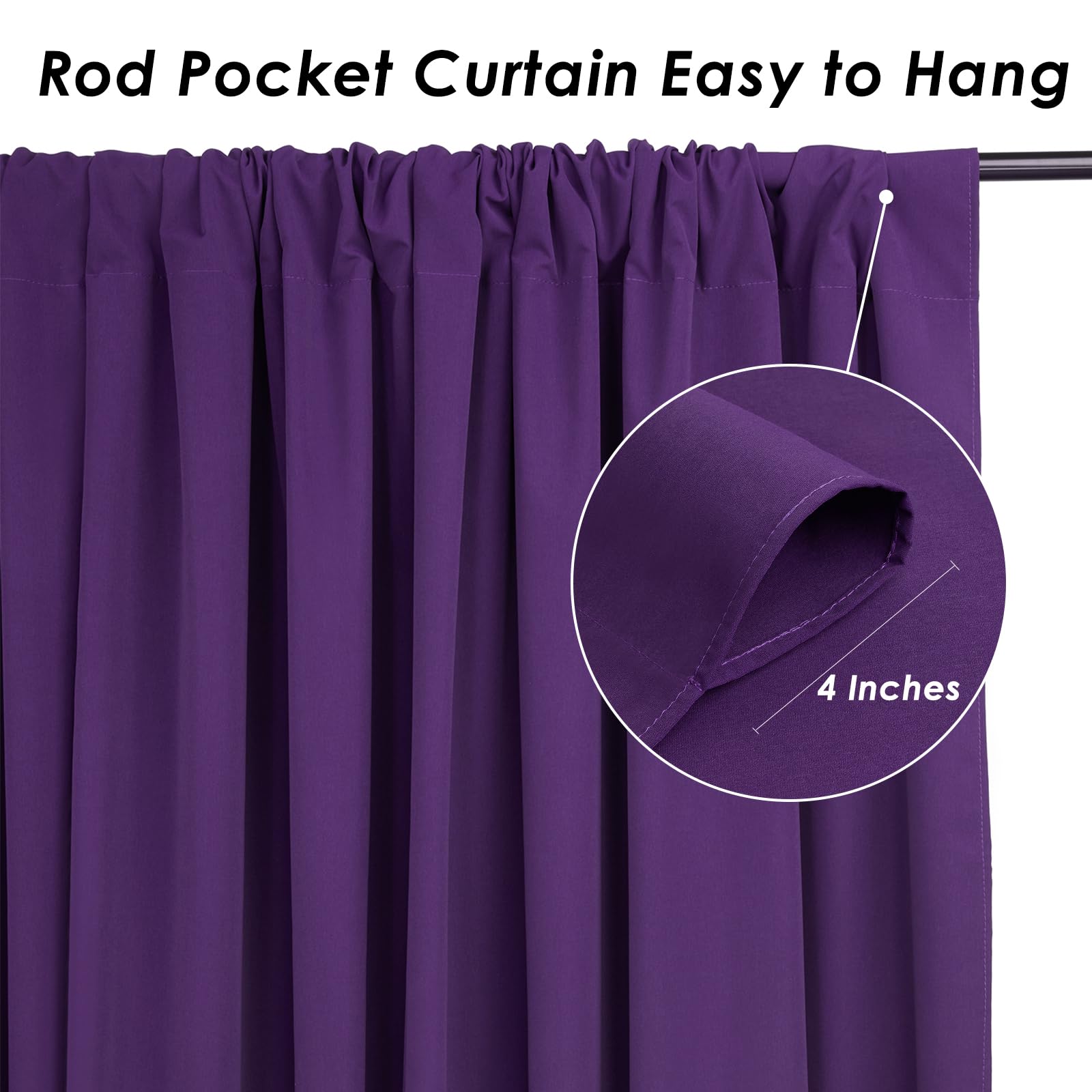 Foto 6 pulgar | Cortinas De Fondo Soardream, Poliéster Morado, 1,5 X 3 M, 4 Paneles - Venta Internacional.