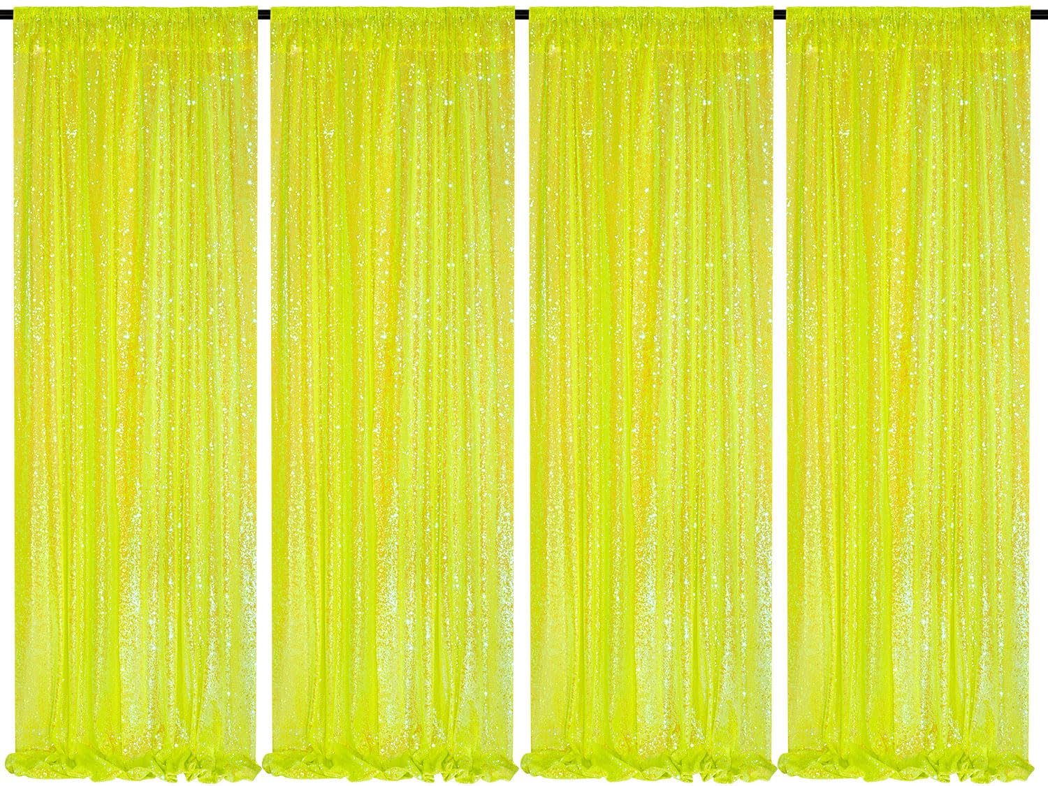 Foto 2 pulgar | Cortinas De Telón De Fondo Queen Dream, Color Amarillo, 60 X 240 Cm, 4 Paneles - Venta Internacional.