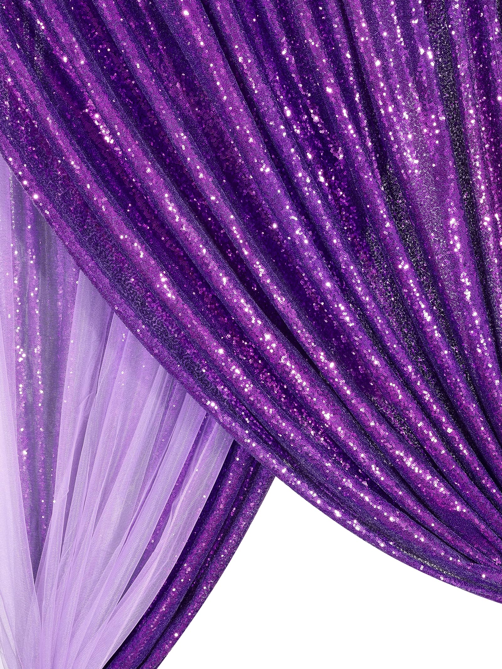 Foto 4 | Telón De Fondo Con Lentejuelas Queendream, Color Morado, 2,1 X 2,1 M, Para Decoración De Fiestas - Venta Internacional.