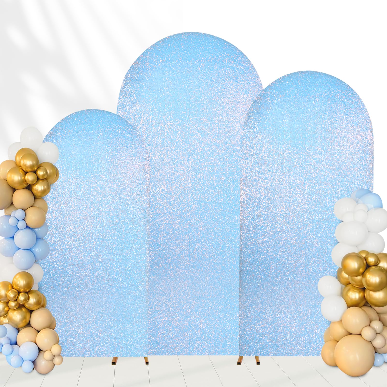 Set De Fundas Para Arcos De Boda Fanqisi Mermaid Blue Shimmer De 6 Pies A 7.2 Pies - Venta Internacional.