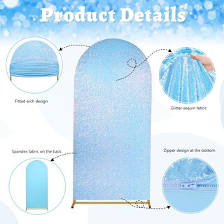 Foto 4 | Set De Fundas Para Arcos De Boda Fanqisi Mermaid Blue Shimmer De 6 Pies A 7.2 Pies - Venta Internacional.