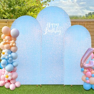 Foto 5 | Set De Fundas Para Arcos De Boda Fanqisi Mermaid Blue Shimmer De 6 Pies A 7.2 Pies - Venta Internacional.