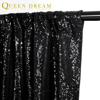 Foto 3 | Fondo De Lentejuelas Negras Queendream De 60 X 240 Cm, 3 Paquetes De Graduación - Venta Internacional.