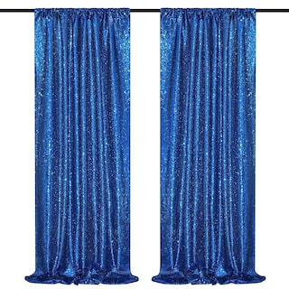 Foto 1 | Cortinas B-cool Con Fondo De Lentejuelas, Color Azul Real, 60 X 240 Cm, 2 Paquetes - Venta Internacional.
