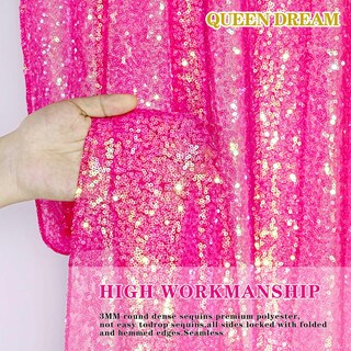 Foto 4 | Cortinas Con Fondo De Lentejuelas Iridiscentes, Color Rosa Intenso, 60 X 240 Cm, 4 Unidades - Venta Internacional.