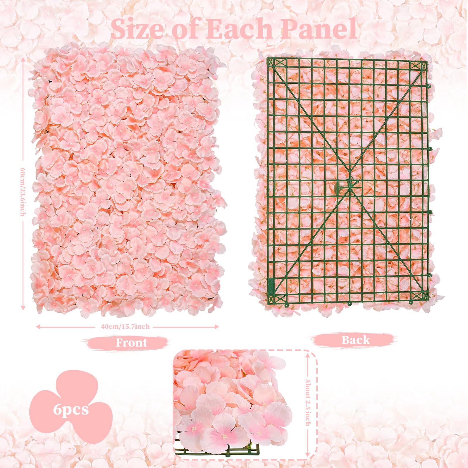 Foto 4 pulgar | Panel De Pared Con Estampado Floral B-cool Blush Flower, 120 X 120 Cm, Boda, 6 Unidades - Venta Internacional.