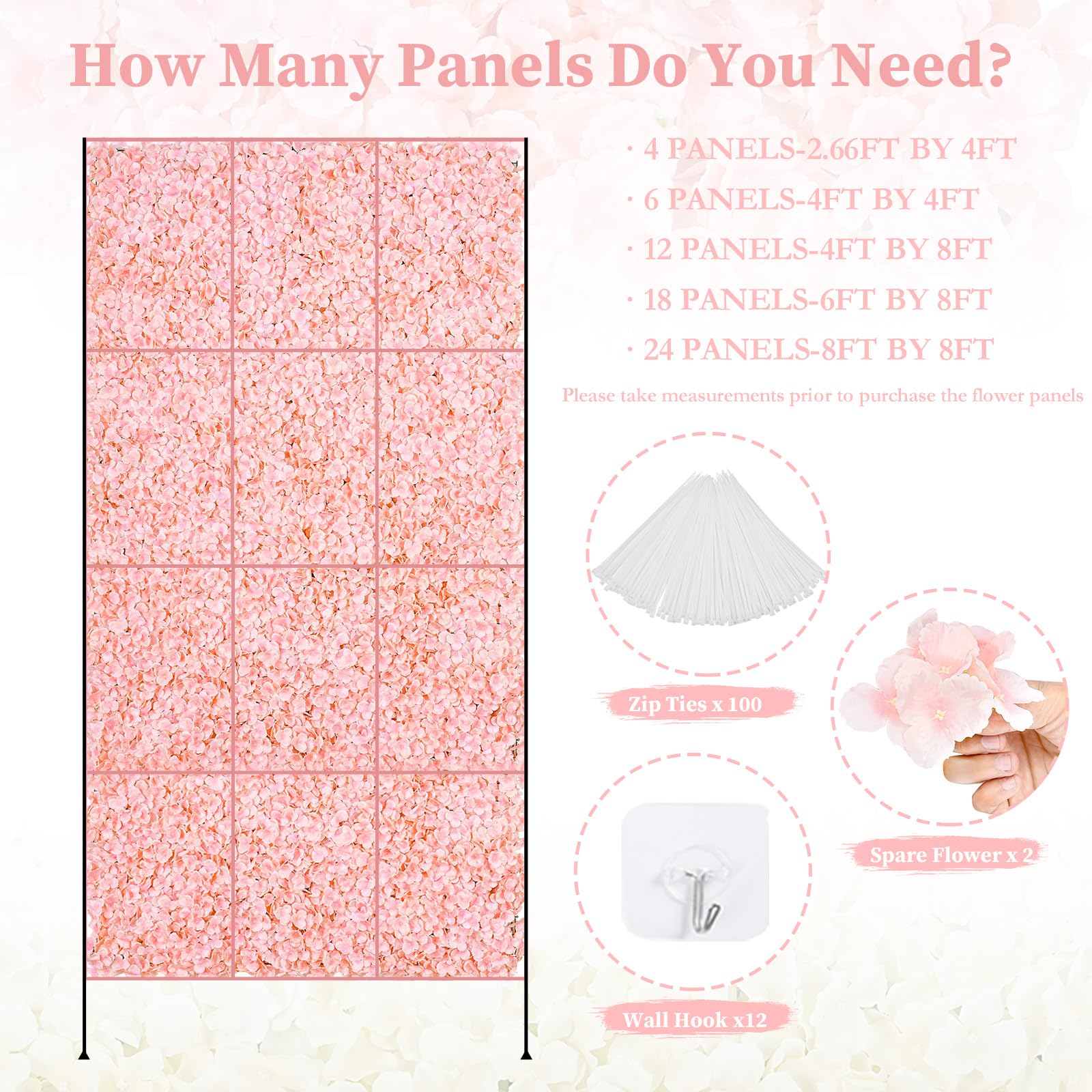 Foto 6 pulgar | Panel De Pared Con Estampado Floral B-cool Blush Flower, 120 X 120 Cm, Boda, 6 Unidades - Venta Internacional.