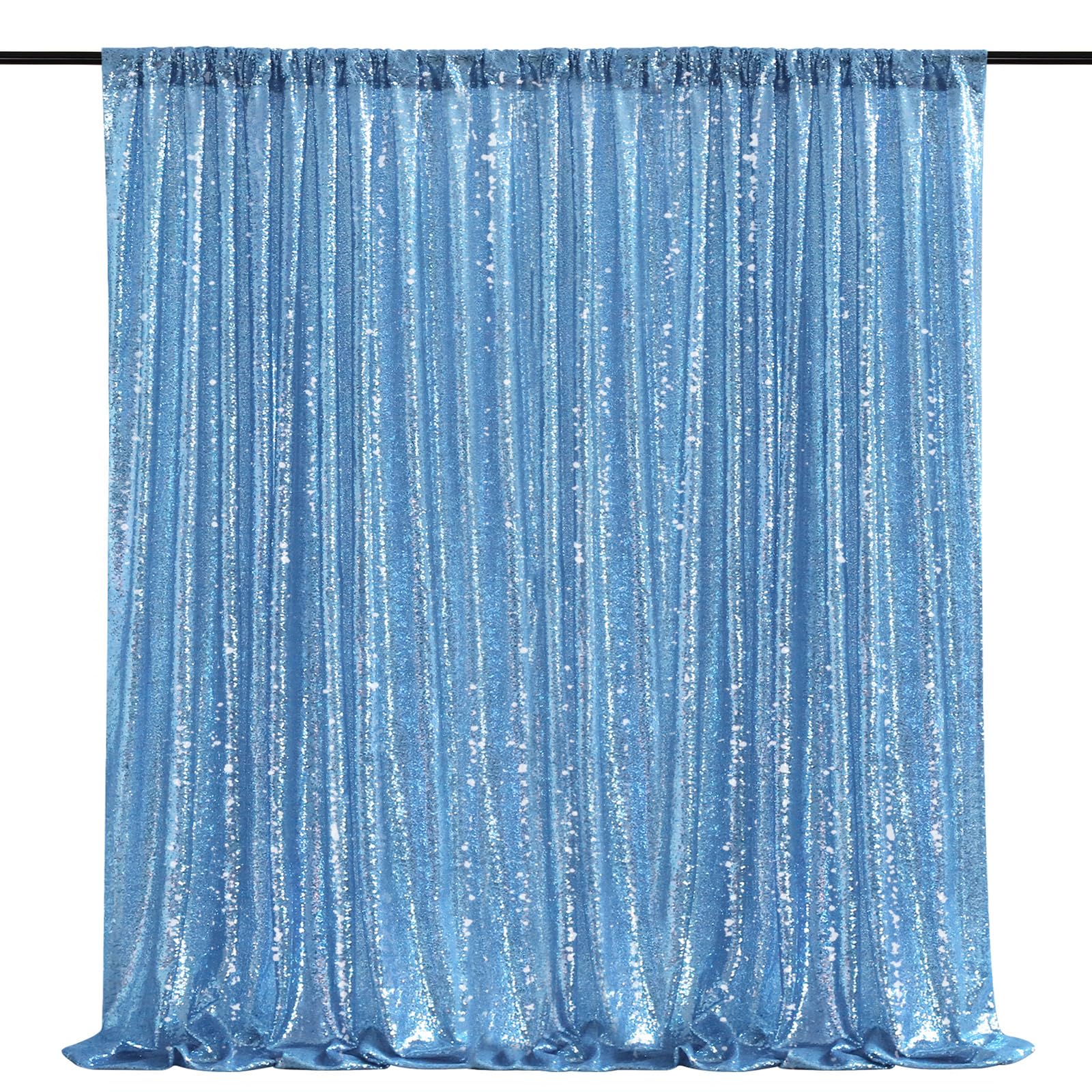 Foto 1 | Cortina Queendream Con Fondo De Lentejuelas, Color Azul Bebé, 2,1 X 2,1 M - Venta Internacional.