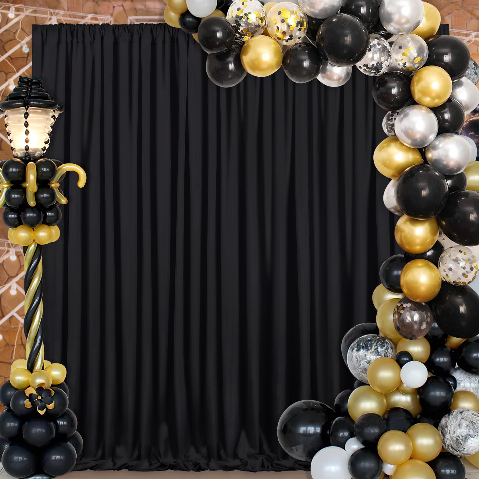 Foto 2 pulgar | Cortinas De Fondo Soardream De Poliéster Negro De 9 X 3 M, 6 Paneles - Venta Internacional.