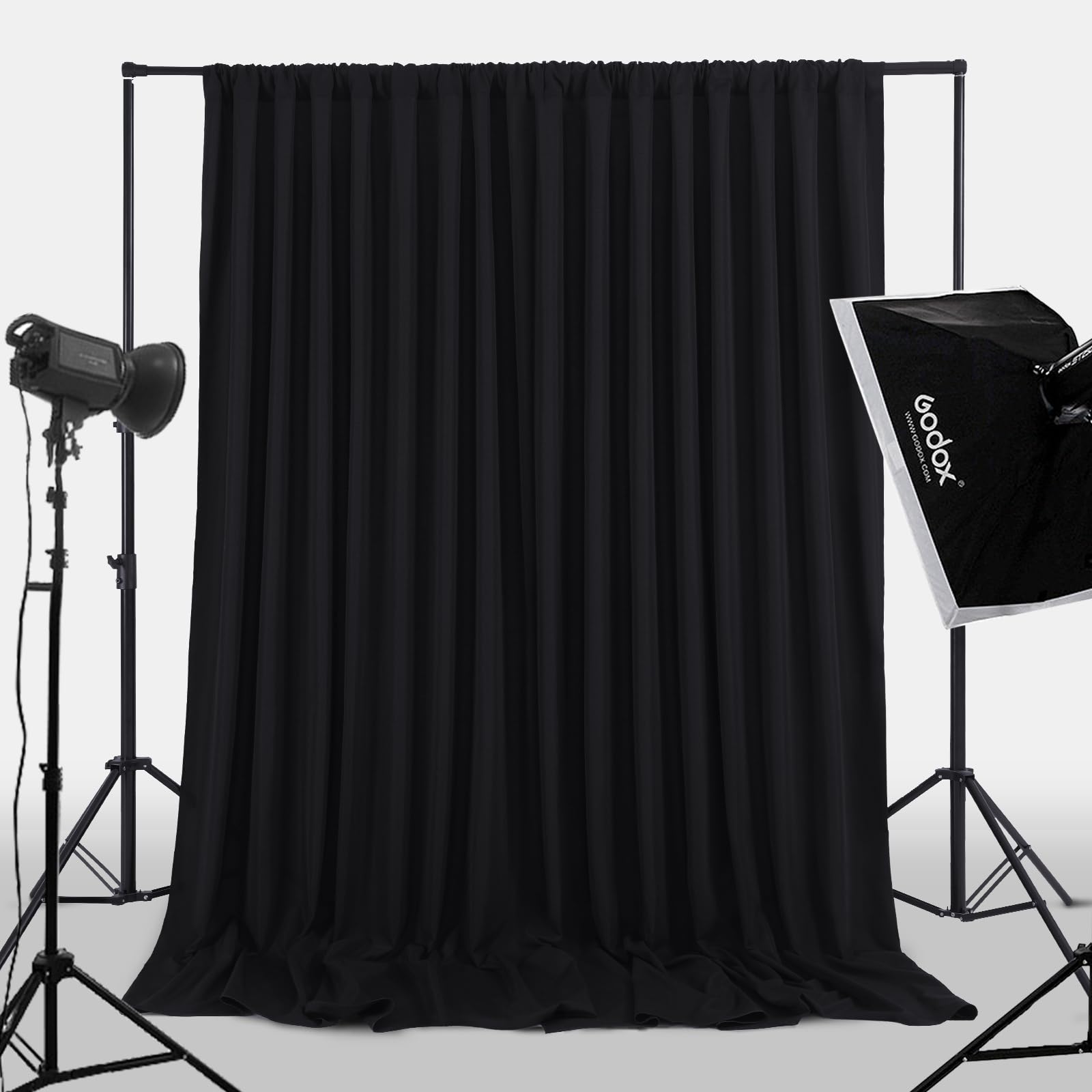 Foto 4 pulgar | Cortinas De Fondo Soardream De Poliéster Negro De 9 X 3 M, 6 Paneles - Venta Internacional.