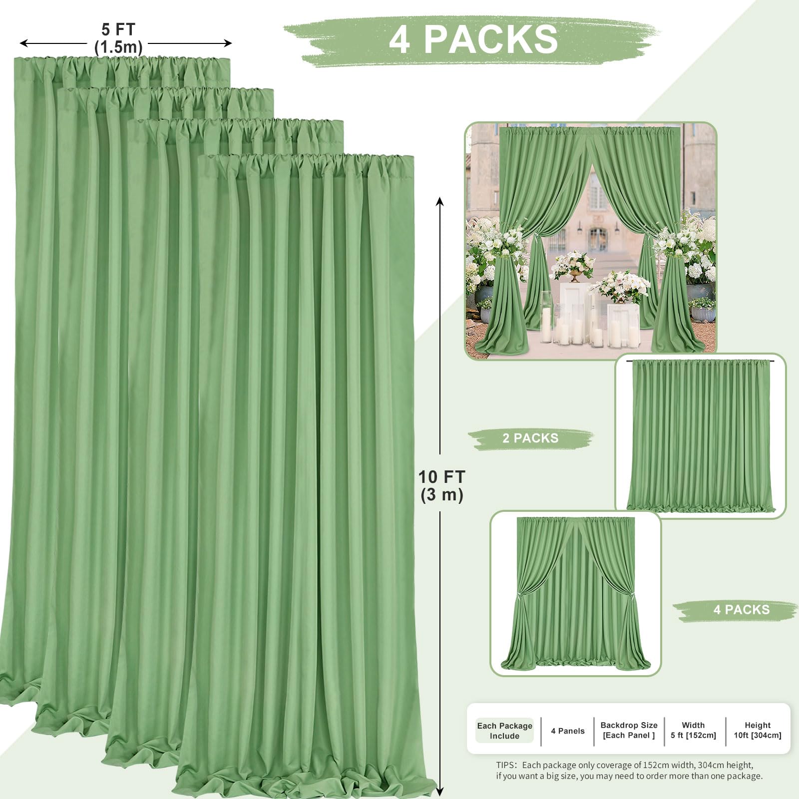 Foto 4 pulgar | Cortinas Soardream Verde Salvia 6x M - Venta Internacional