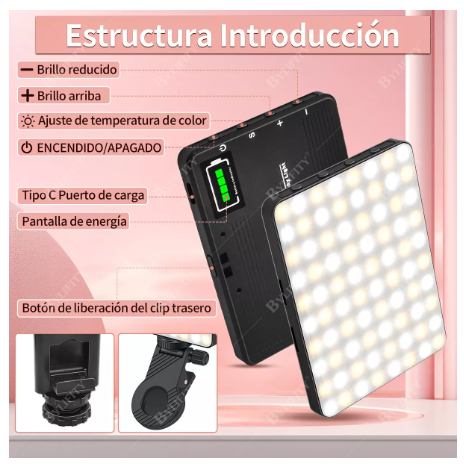 Foto 5 pulgar | Lampara De Luz De Vídeo 72 Leds Luz Color Blanco Frío