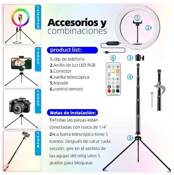 Foto 2 | Aro De Luz Profesional Led Para Maquillaje, Fotografías