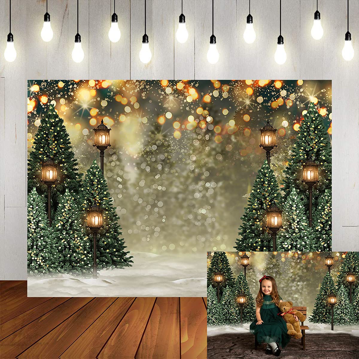 Foto 1 | Telón De Fondo Fotográfico Mocsicka Winter Forest Christmas 3x2 M - Venta Internacional.