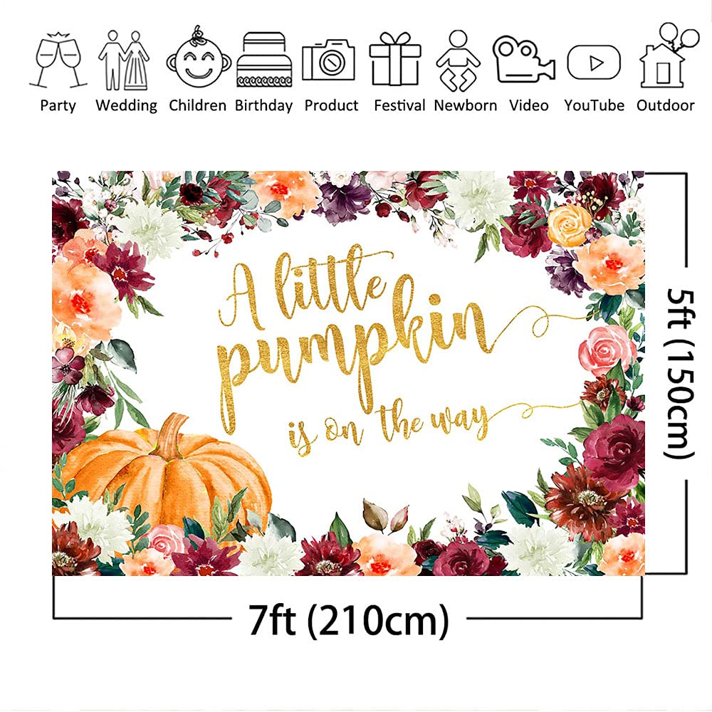 Foto 4 | Fondo De Vinilo Con Diseño De Mocica Y Calabaza Para Baby Shower, 210 X 150 Cm - Venta Internacional.