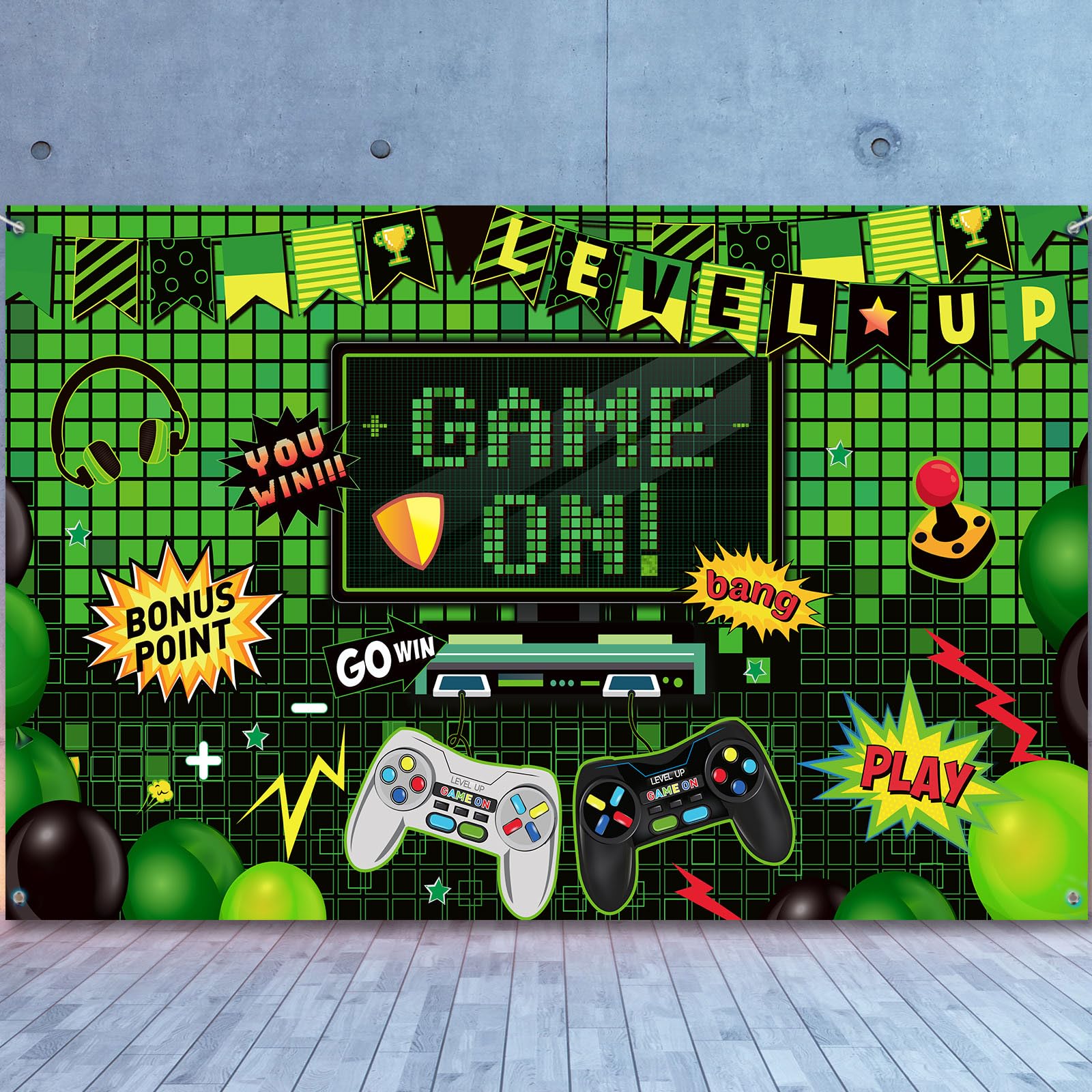 Fondo Para Videojuegos Party Decoration Blulu, 185 X 110 Cm - Venta Internacional.