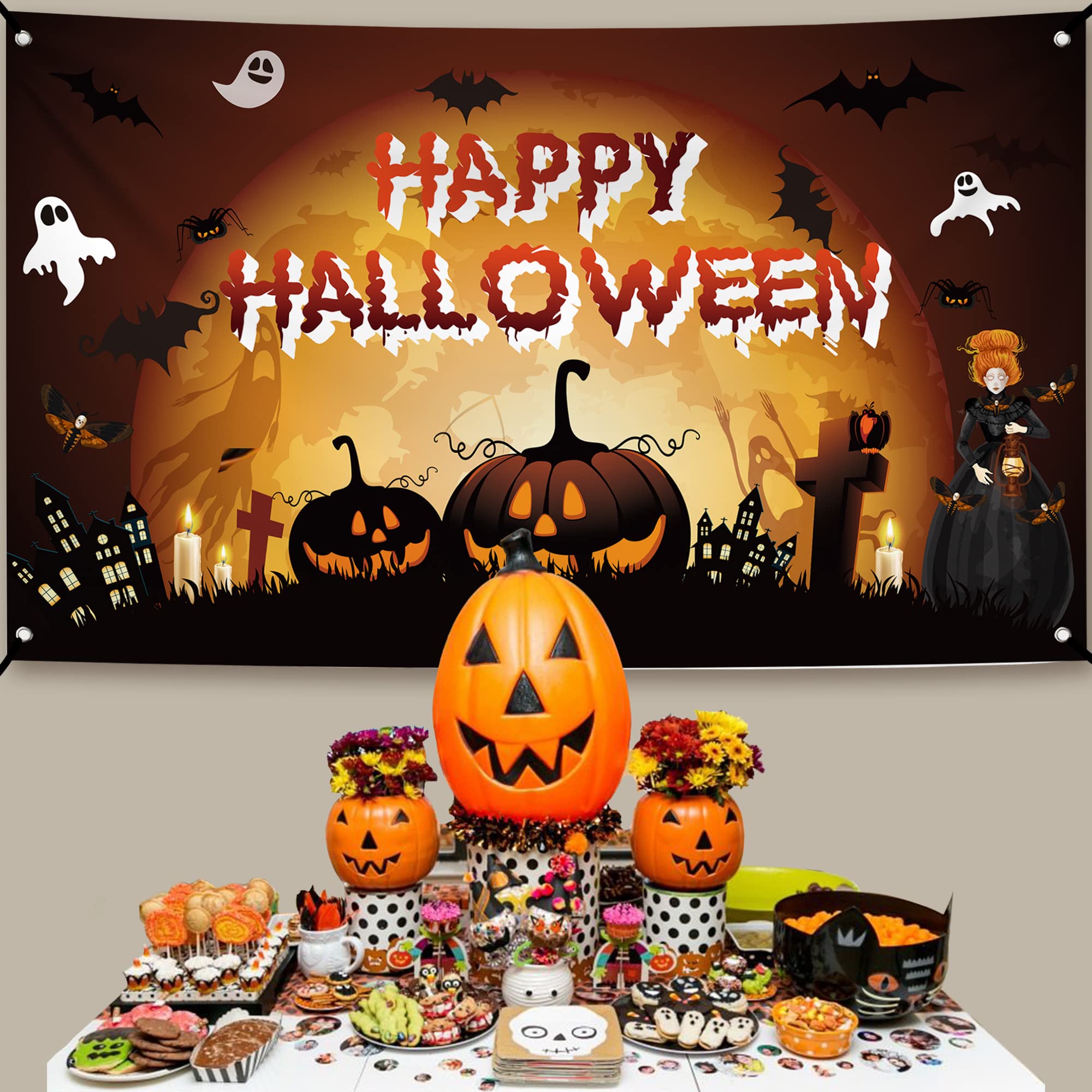 Foto 7 | Fondo De Halloween Katchon Haunted Happy Halloween Xtralarge - Venta Internacional.