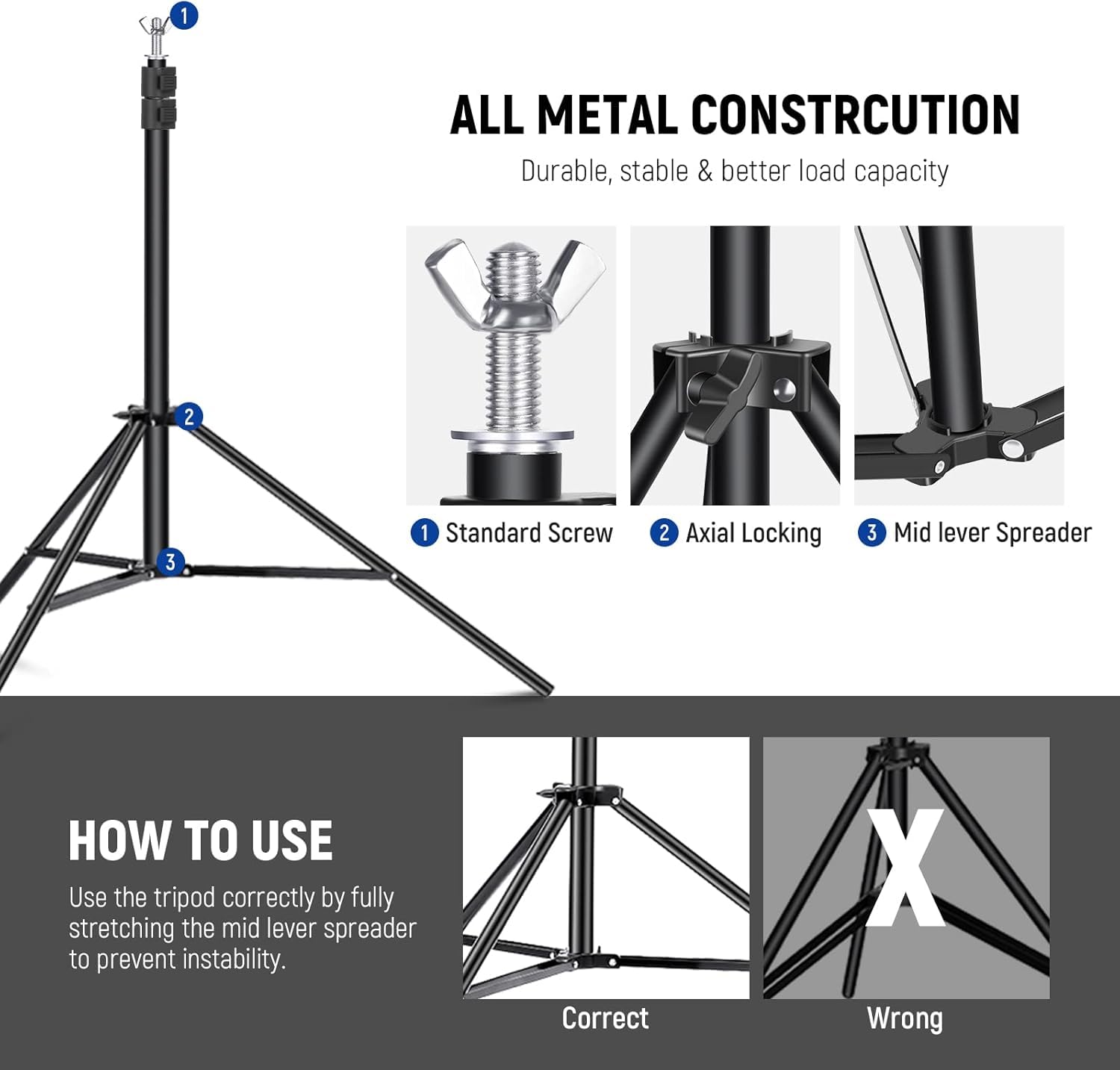 Foto 7 | Sistema De Soporte Para Telón De Fondo Neewer De 10 Pies/3 M De Ancho Y 2 M De Alto, Paquete De 3 - Venta Internacional