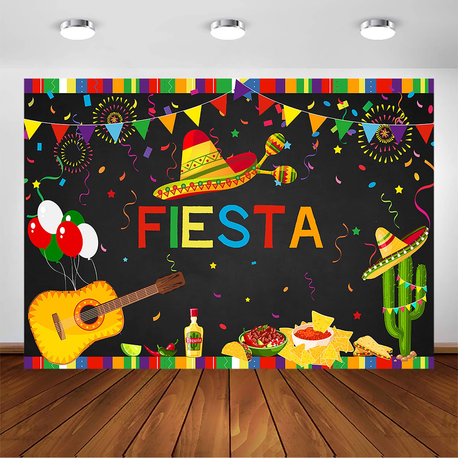 Telón De Fondo Avezano Fiesta Birthday, Con Temática Mexicana, Primer Cumpleaños - Venta Internacional.