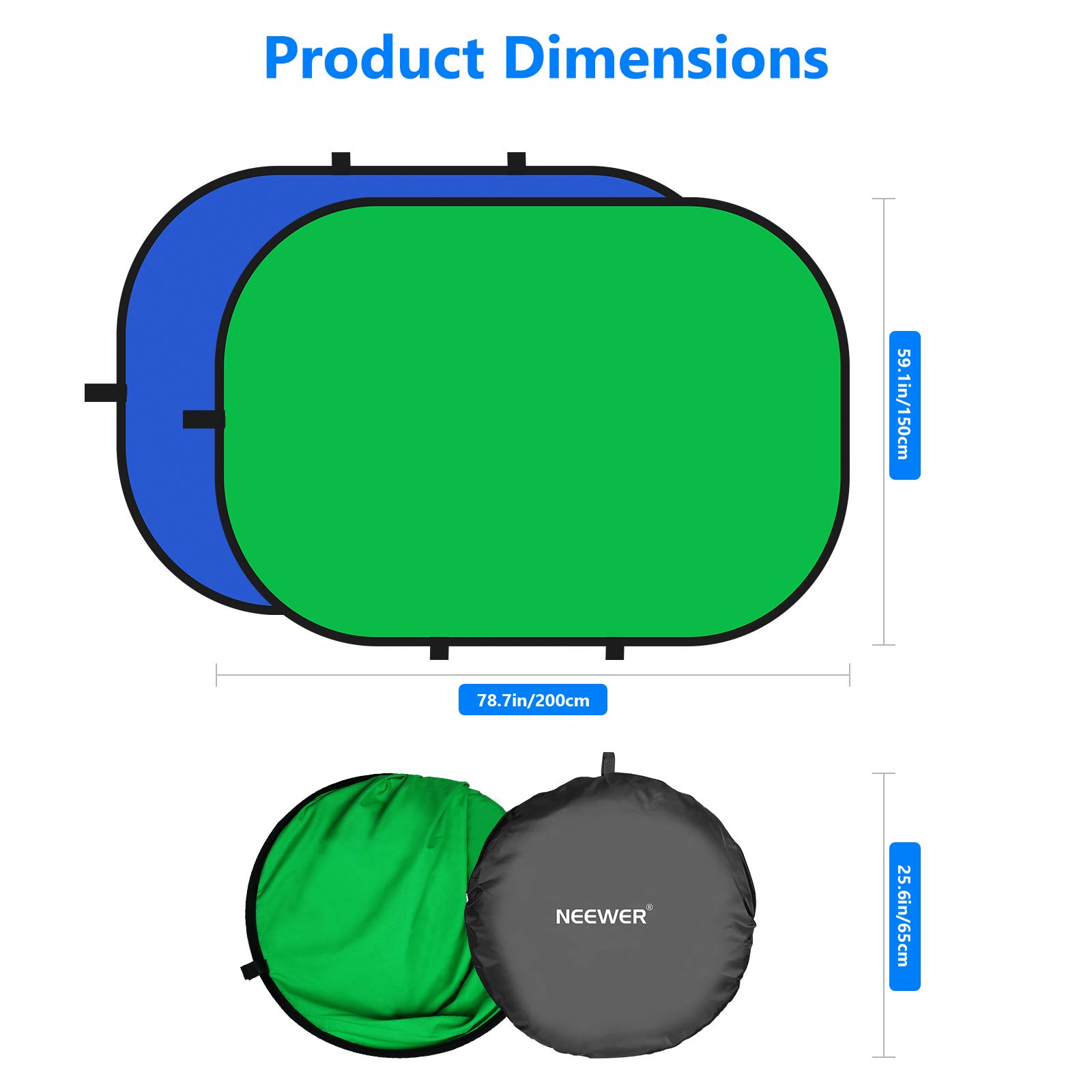 Foto 5 pulgar | Chromakey Backdrops Neewer De Doble Cara, Verde Y Azul, 1,5 X 2 M - Venta Internacional.