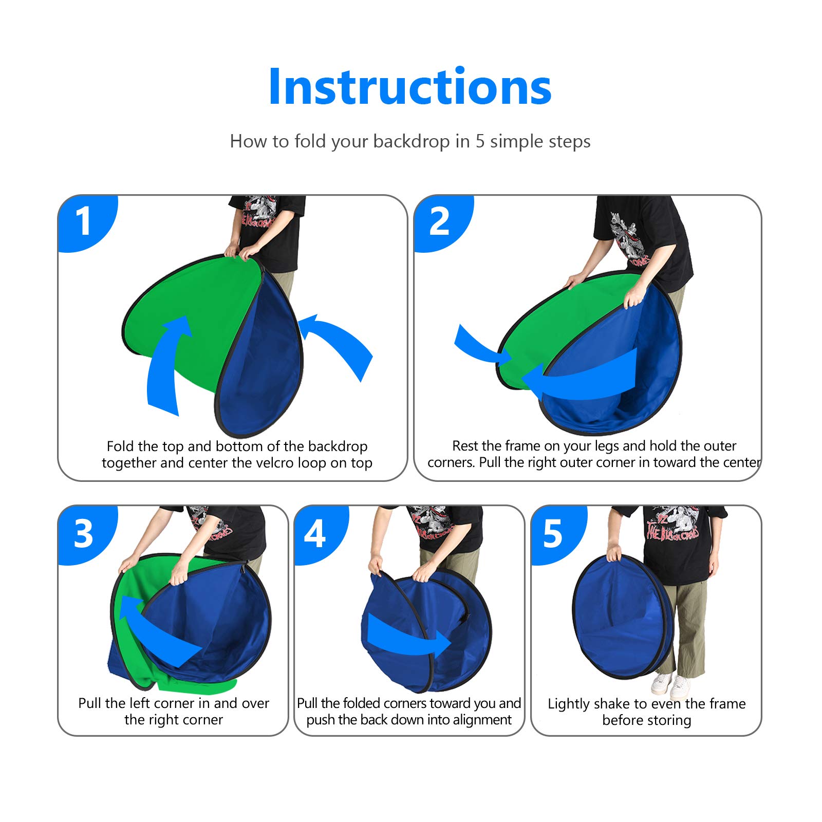 Foto 8 pulgar | Chromakey Backdrops Neewer De Doble Cara, Verde Y Azul, 1,5 X 2 M - Venta Internacional.