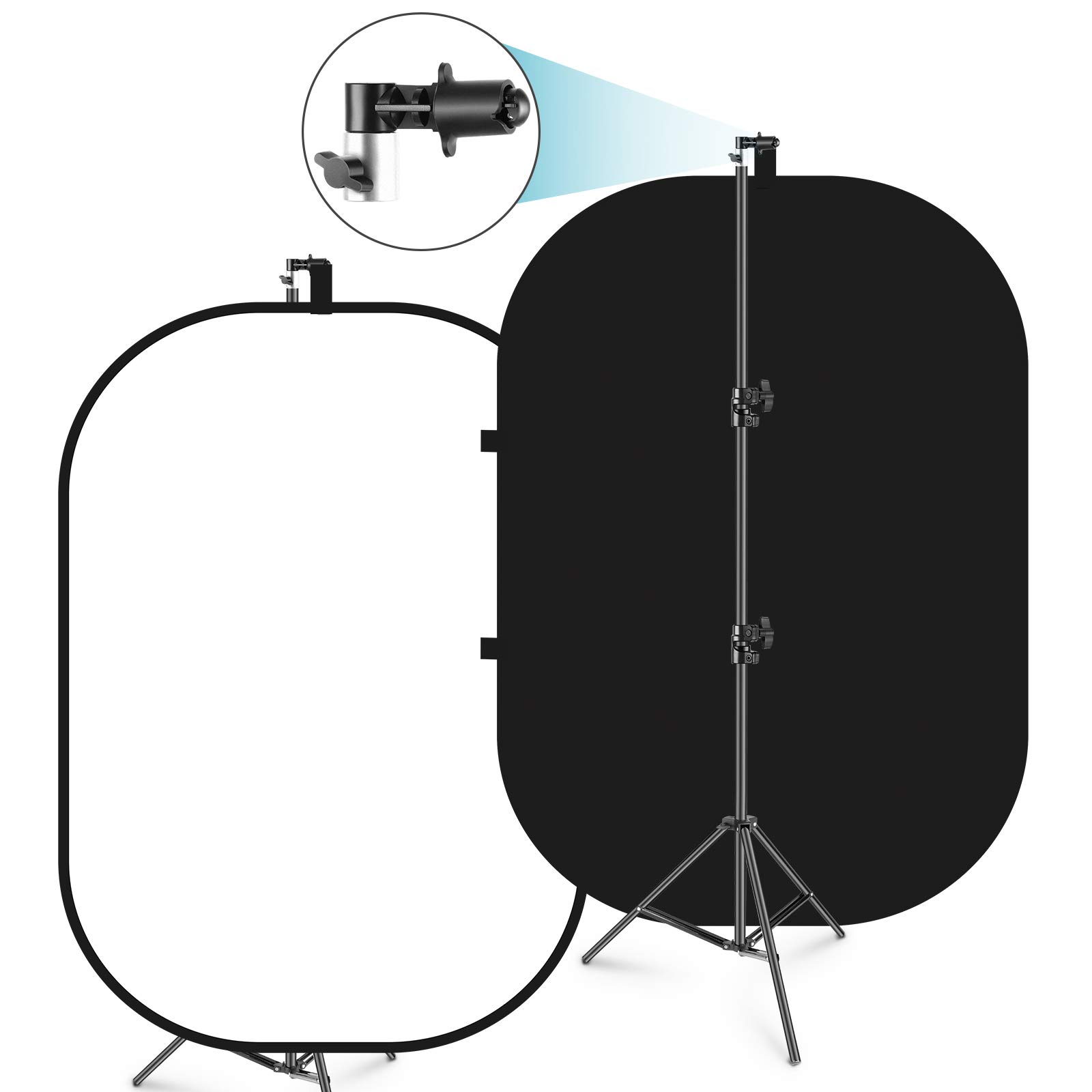 Foto 1 | Telón Plegable Newer 150x200 Cm con Soporte Blanco y Negro - Venta Internacional