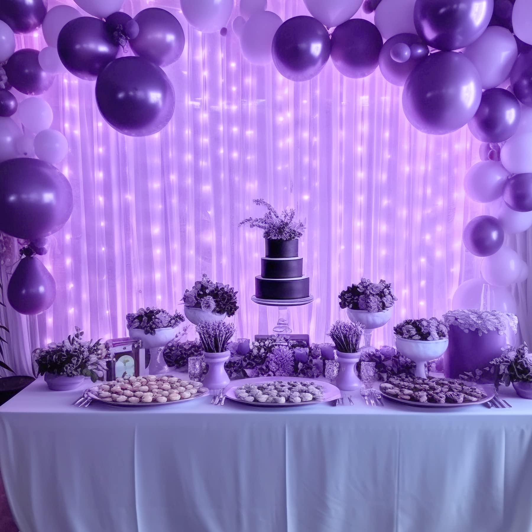 Foto 6 pulgar | Cortina De Fondo Suppromo Lavender Sheer Con Luces Led De 3 X 3 M - Venta Internacional.