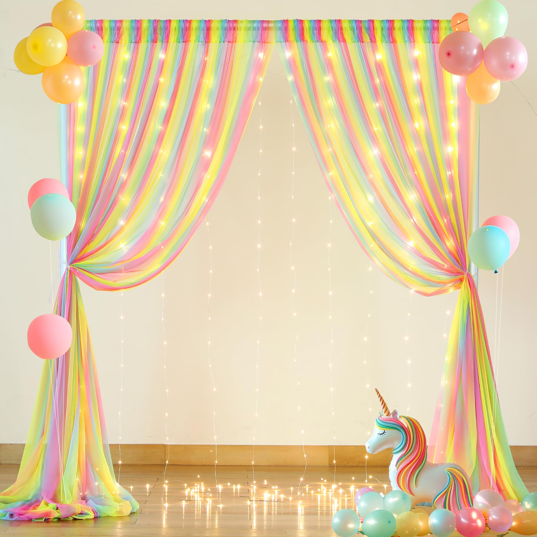 Foto 3 pulgar | Cortina De Fondo Suppromo Rainbow Sheer Con Luces, 3 X 2,4 M - Venta Internacional.