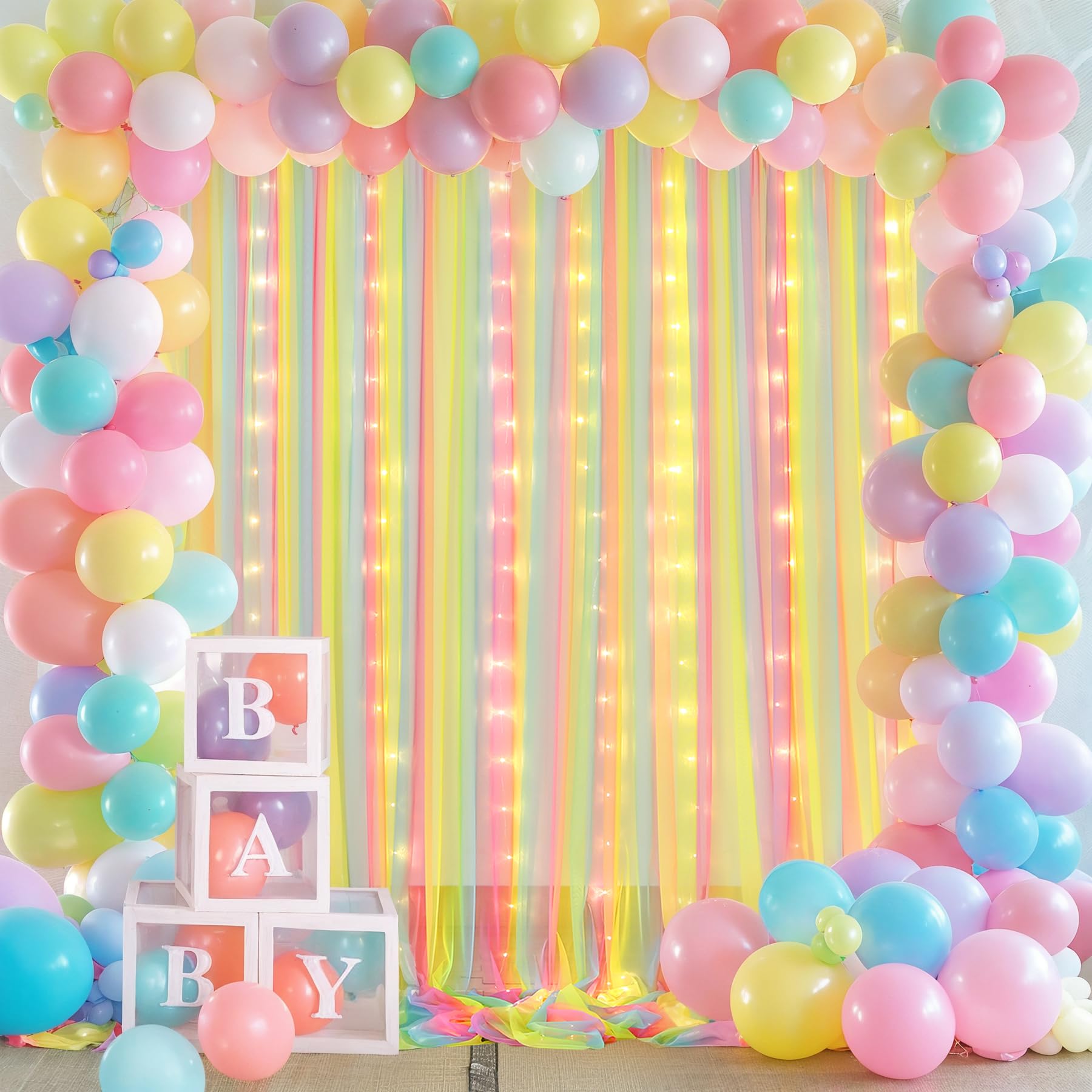 Foto 5 pulgar | Cortina De Fondo Suppromo Rainbow Sheer Con Luces, 3 X 2,4 M - Venta Internacional.