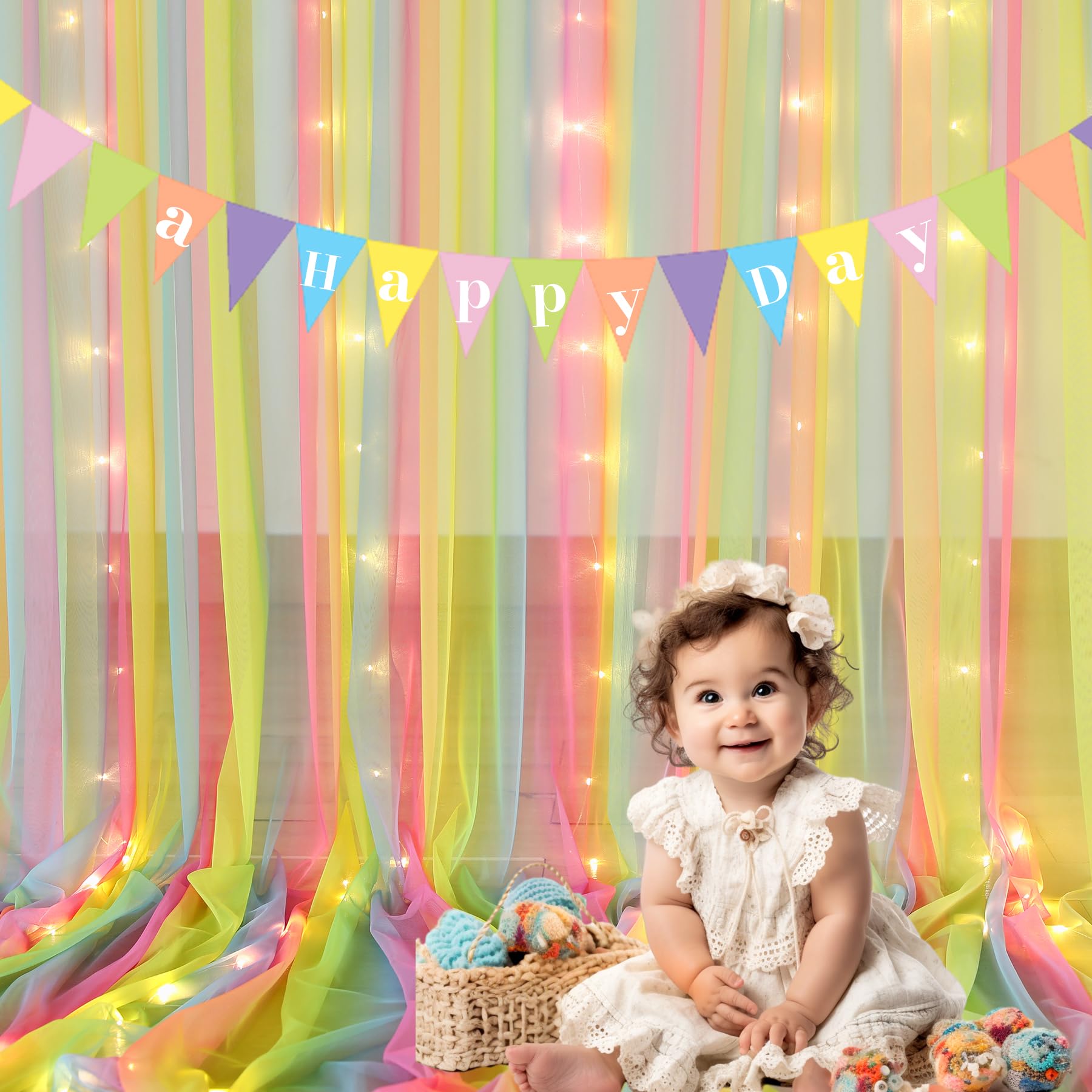 Foto 7 pulgar | Cortina De Fondo Suppromo Rainbow Sheer Con Luces, 3 X 2,4 M - Venta Internacional.
