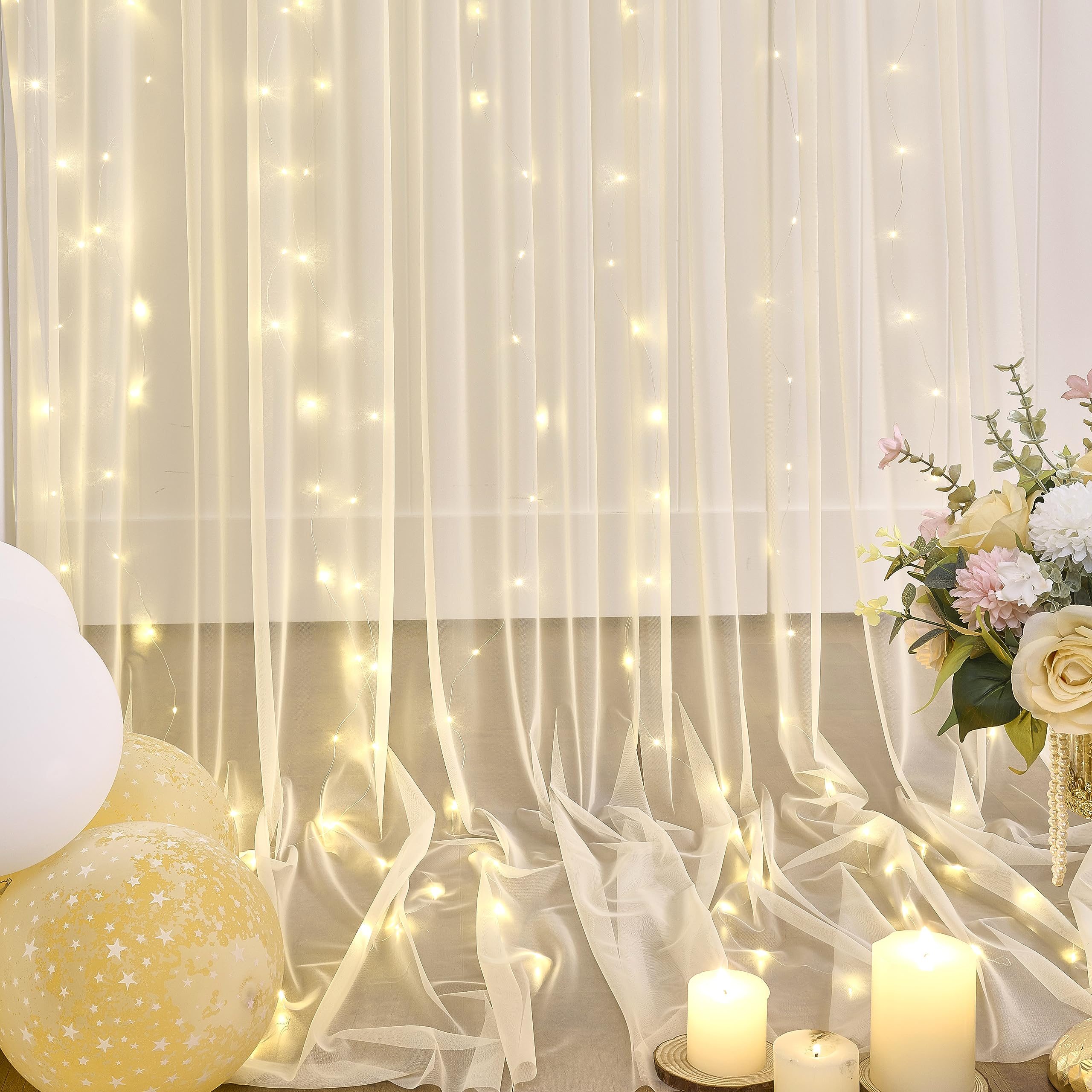 Foto 5 pulgar | Cortina De Fondo Suppromo Champagne De 6 X 2,4 M Con Cadena De Luces - Venta Internacional.