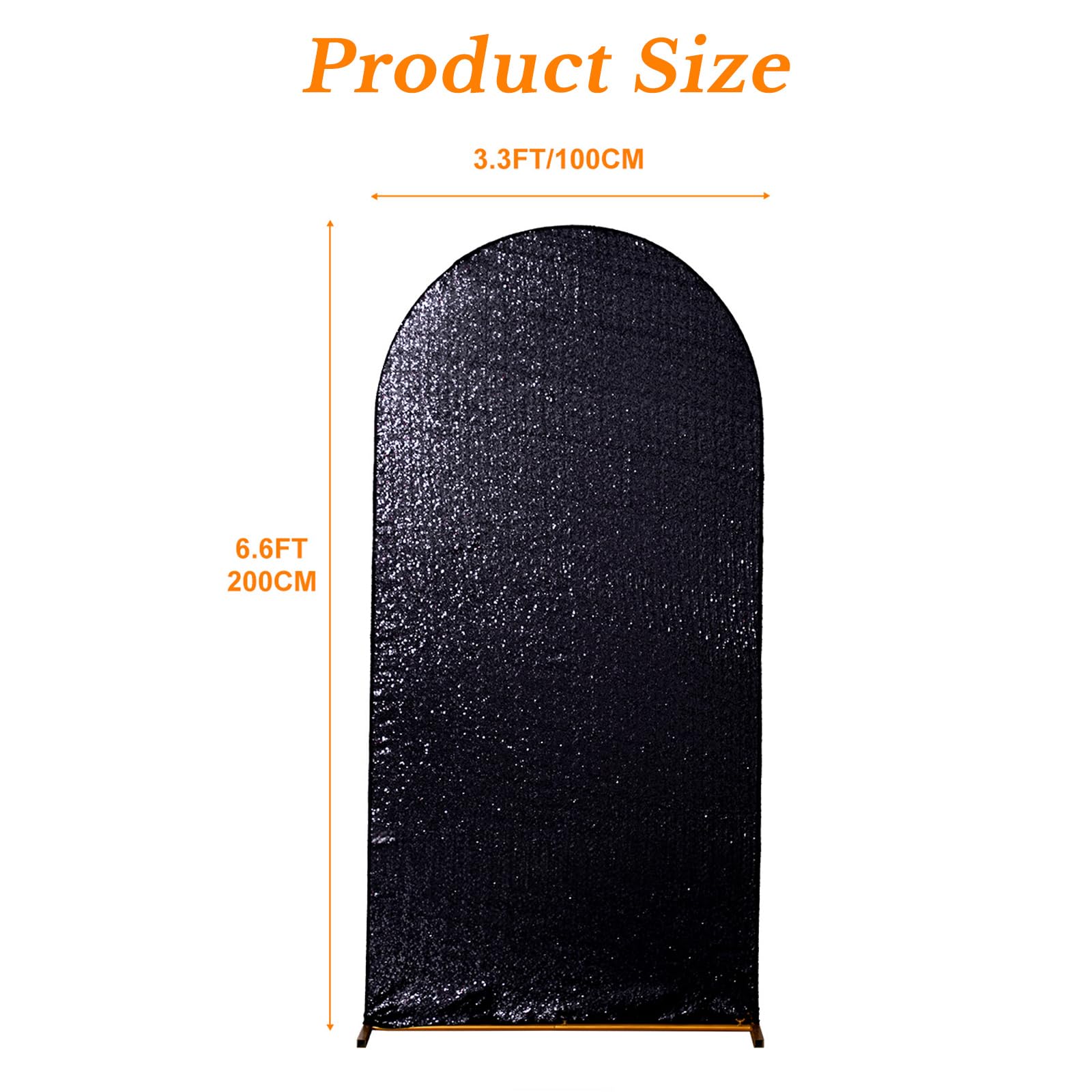 Foto 3 pulgar | Funda De Telón De Fondo Con Forma De Arco Eternal Beauty, Satén, Lentejuelas Negras - Venta Internacional.