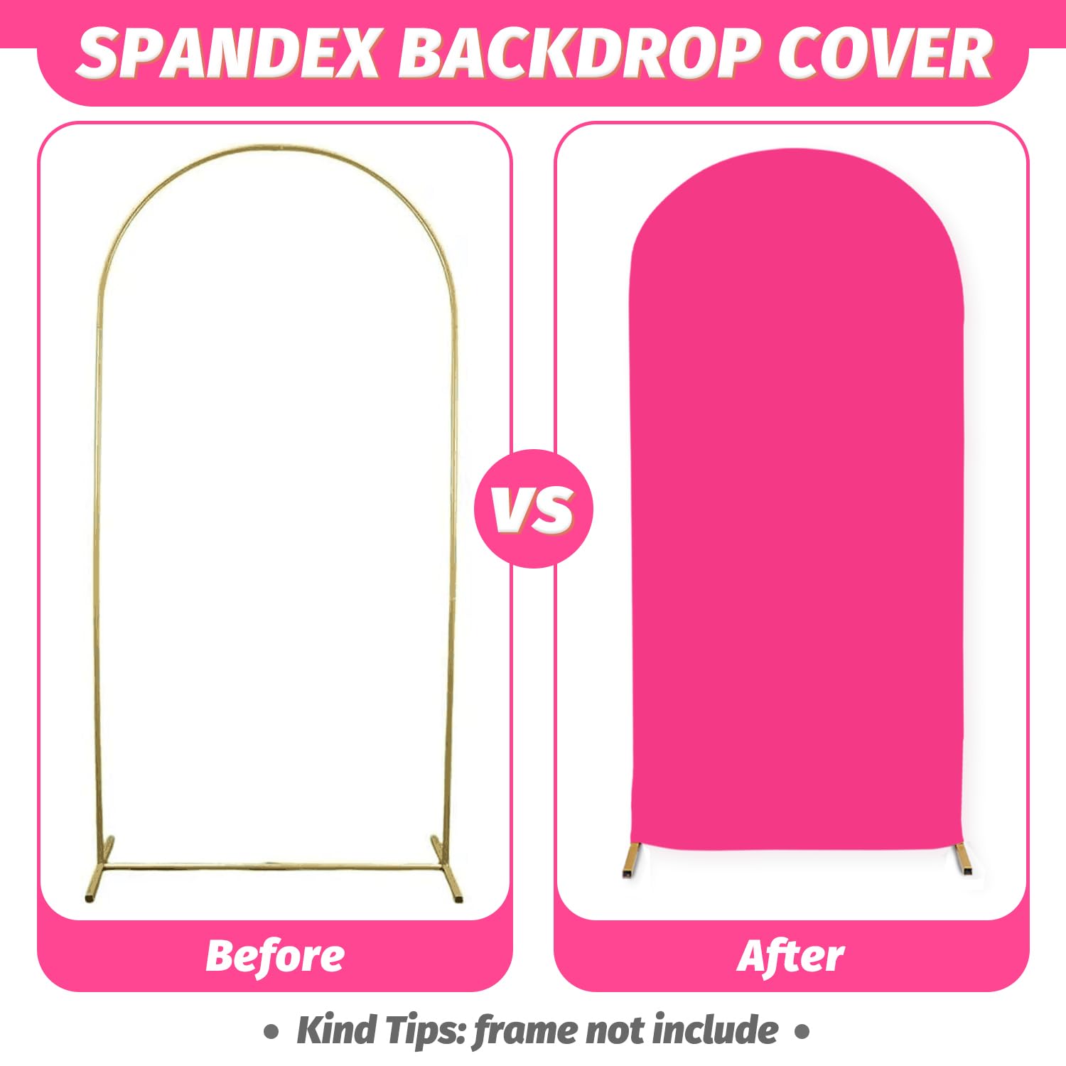 Foto 3 pulgar | Funda Para Arco De Boda Modfuns, Spandex Rosa Intenso, 1,2 X 2,2 M - Venta Internacional.