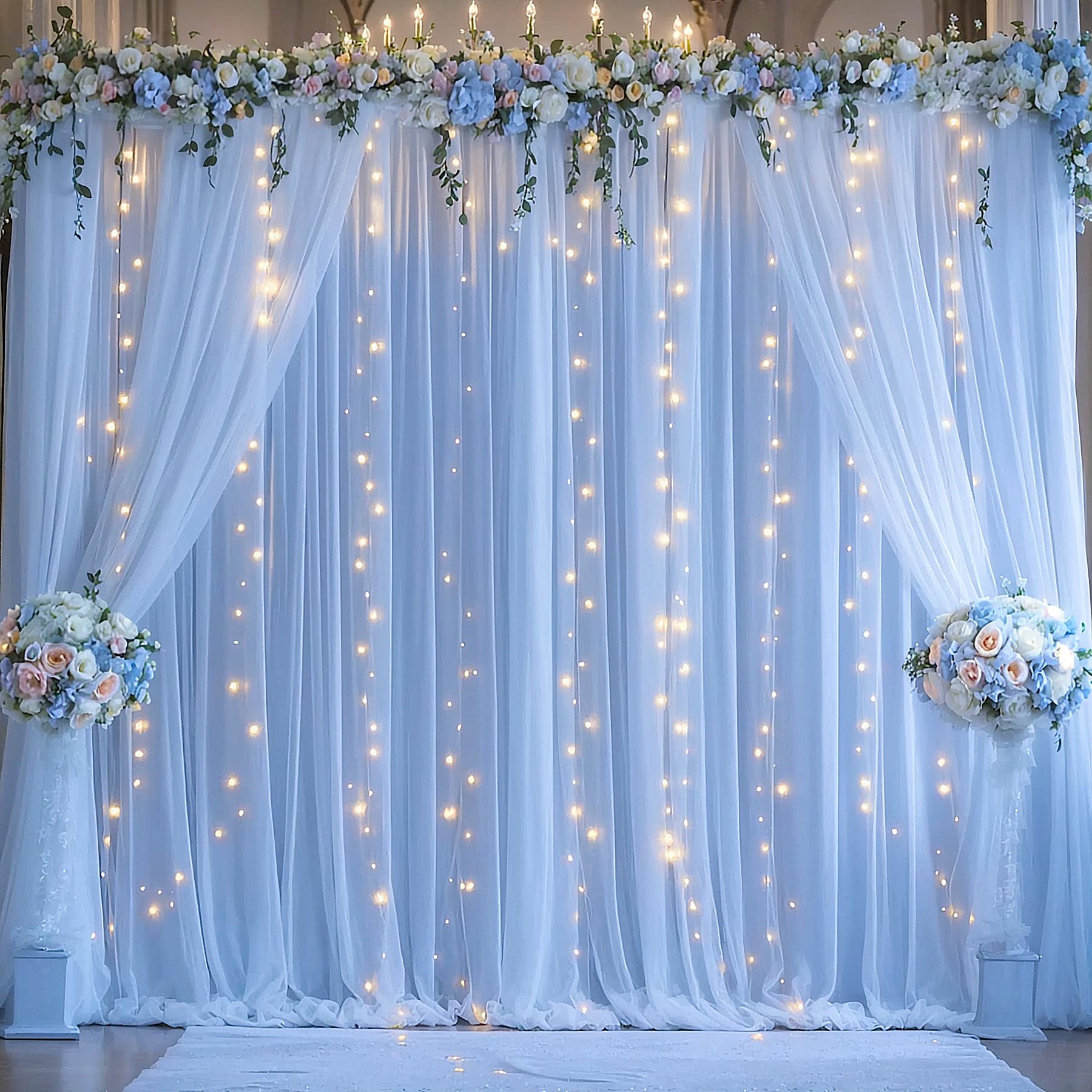 Foto 2 pulgar | Cortinas Suppromo De Tul Azul Con Luces, 9 X 3 M, 6 Paneles - Venta Internacional.