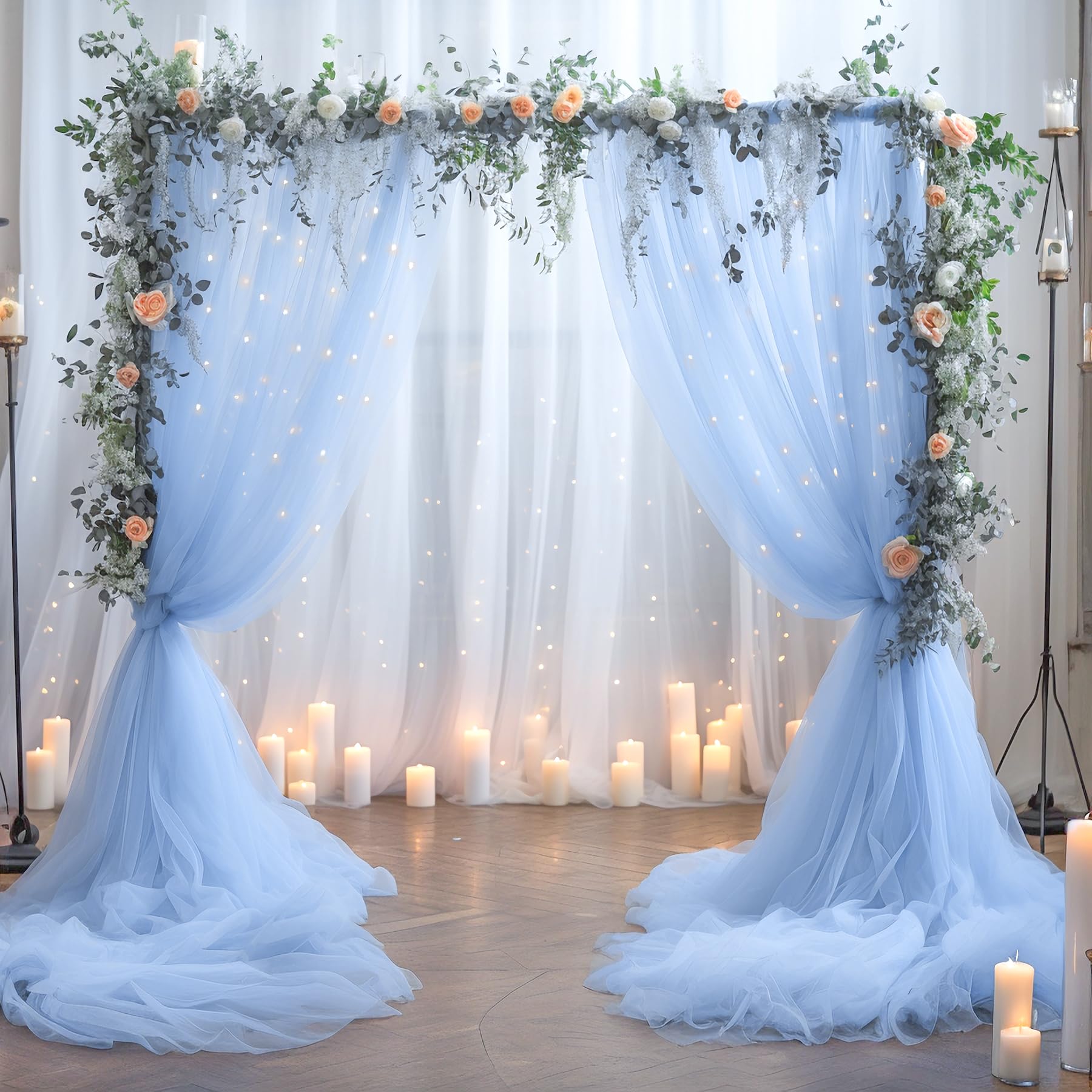 Foto 4 pulgar | Cortinas Suppromo De Tul Azul Con Luces, 9 X 3 M, 6 Paneles - Venta Internacional.