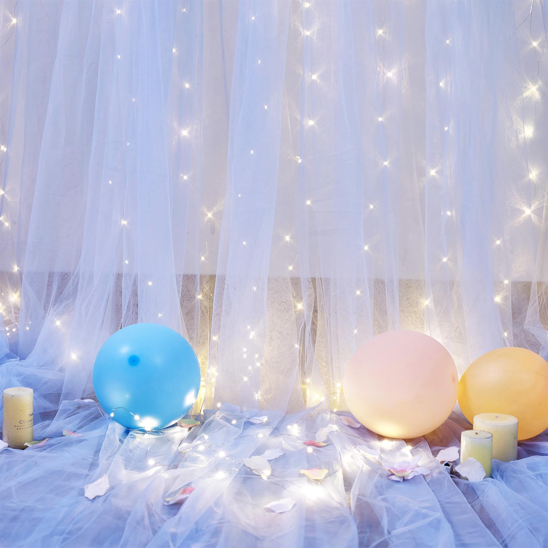 Foto 6 pulgar | Cortinas Suppromo De Tul Azul Con Luces, 9 X 3 M, 6 Paneles - Venta Internacional.