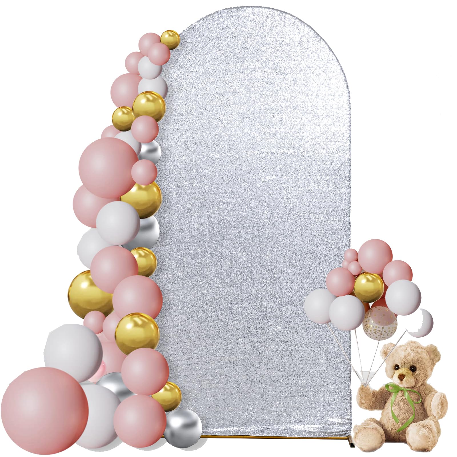 Foto 2 pulgar | Funda De Telón De Fondo Con Forma De Arco Eternal Beauty, Satinada, Plata, 2,2 - Venta Internacional.