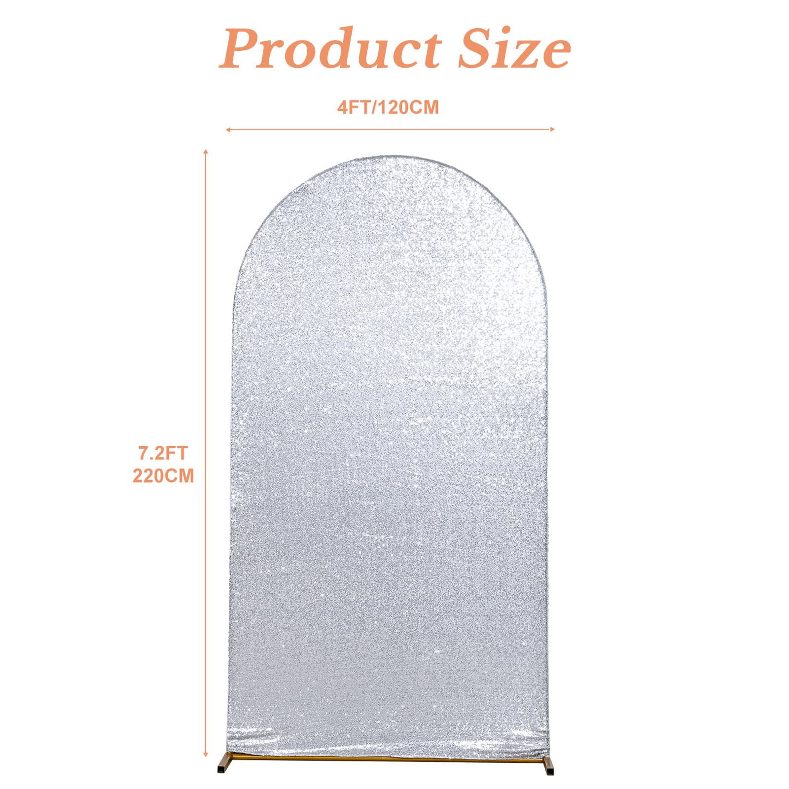 Foto 2 | Funda De Telón De Fondo Con Forma De Arco Eternal Beauty, Satinada, Plata, 2,2 - Venta Internacional.
