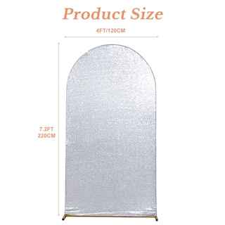 Foto 2 | Funda De Telón De Fondo Con Forma De Arco Eternal Beauty, Satinada, Plata, 2,2 - Venta Internacional.