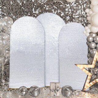Foto 5 | Funda De Telón De Fondo Con Forma De Arco Eternal Beauty, Satinada, Plata, 2,2 - Venta Internacional.