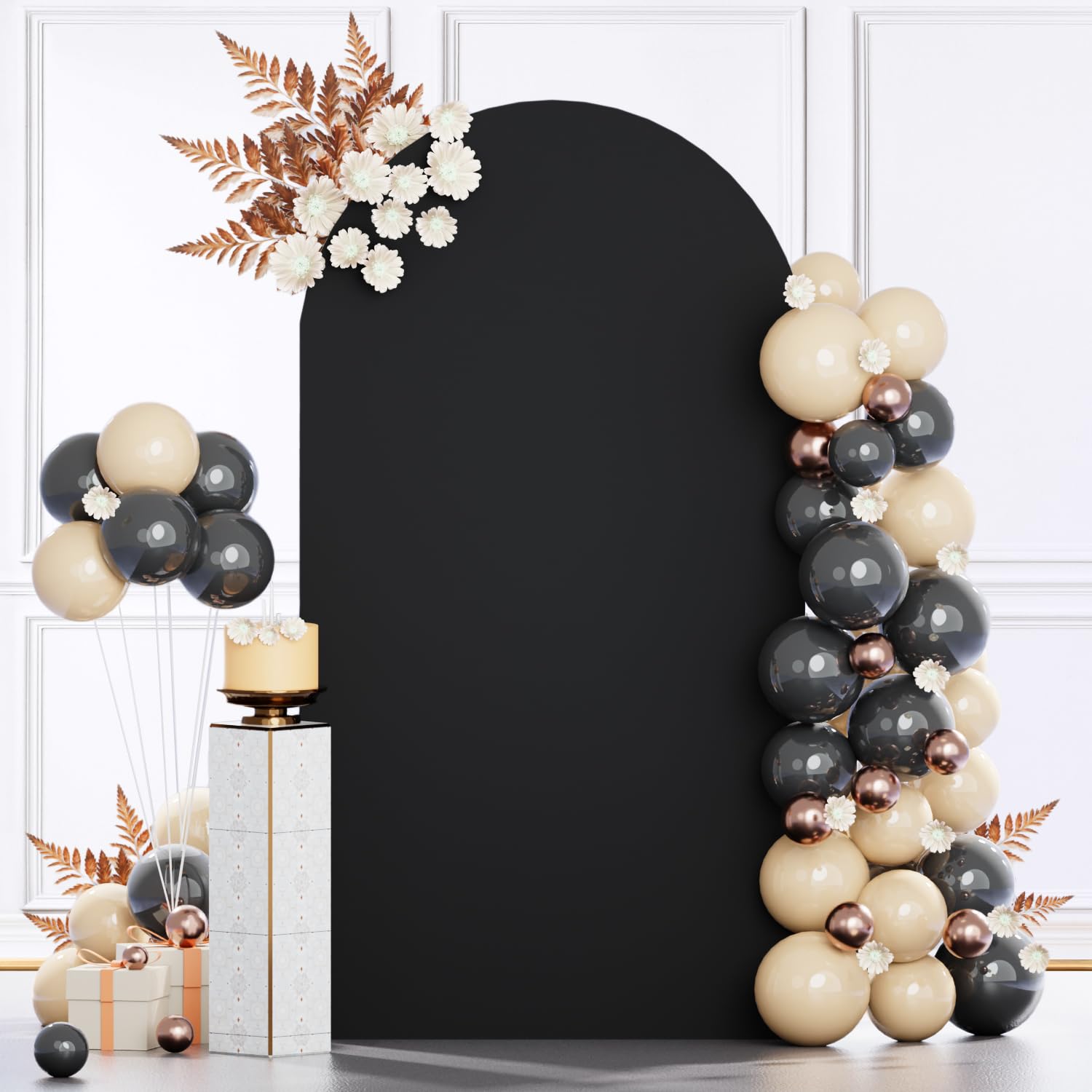 Foto 5 | Funda De Arco Modfuns Chiara De Spandex Negro De 2,1 X 2,2 M Para Boda - Venta Internacional.