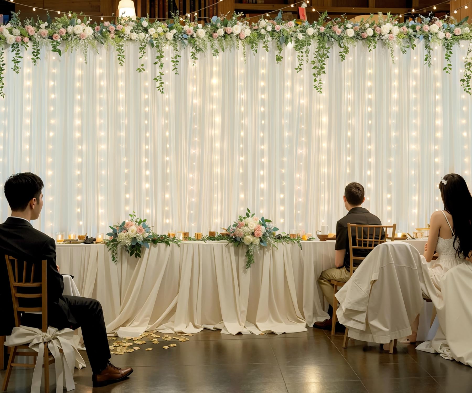 Foto 7 pulgar | Cortinas Suppromo De Tul Marfil Con Luces, 6 X 3 M, 4 Paneles - Venta Internacional.