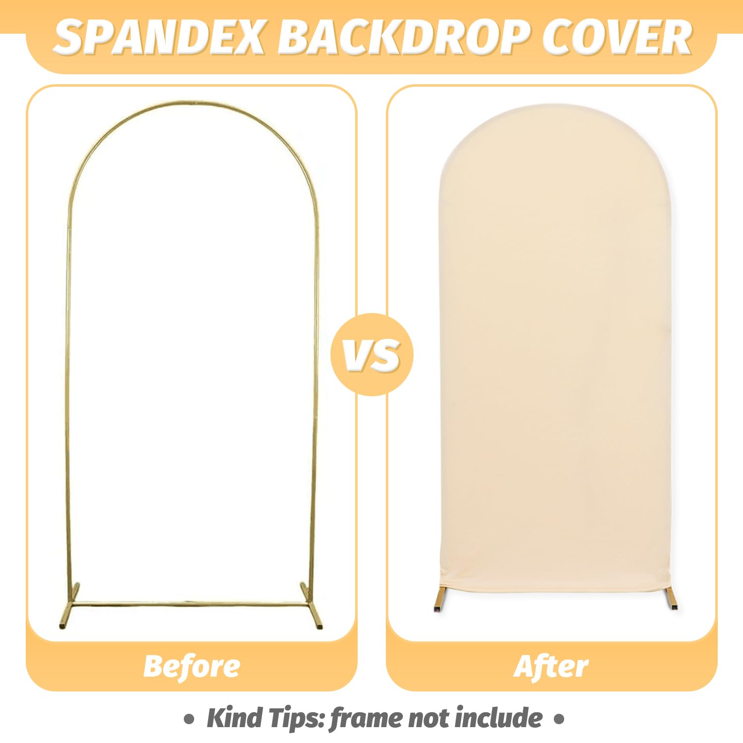 Foto 4 | Cubierta De Arco De Boda Modfuns, Color Beige, 2 M, Telón De Fondo De Spandex - Venta Internacional.