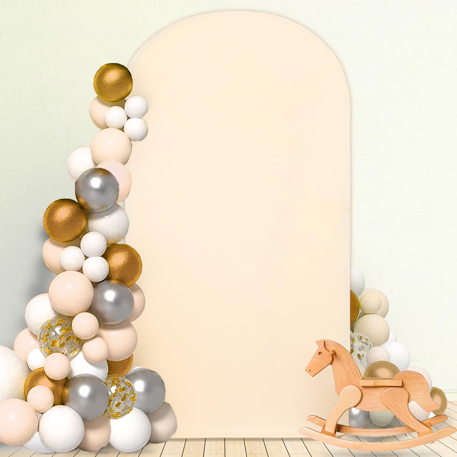 Foto 5 | Cubierta De Arco De Boda Modfuns, Color Beige, 2 M, Telón De Fondo De Spandex - Venta Internacional.