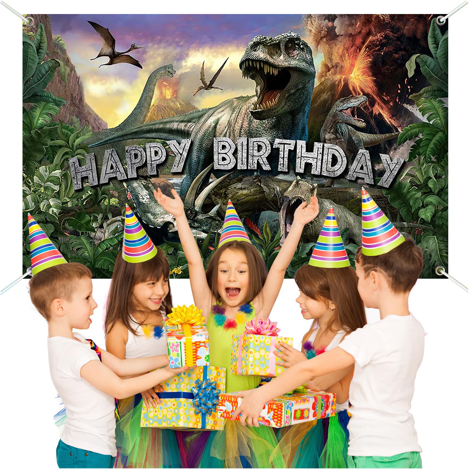 Foto 4 pulgar | Decoración De Fiesta, Telón De Fondo Para Cumpleaños De Dinosaurios Avezano - Venta Internacional.