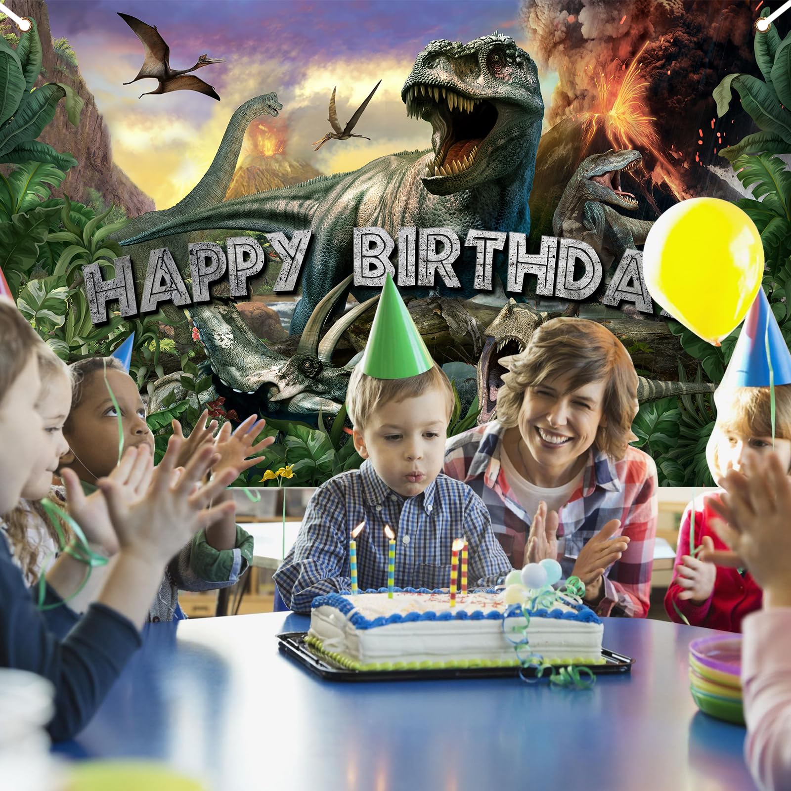 Foto 7 pulgar | Decoración De Fiesta, Telón De Fondo Para Cumpleaños De Dinosaurios Avezano - Venta Internacional.