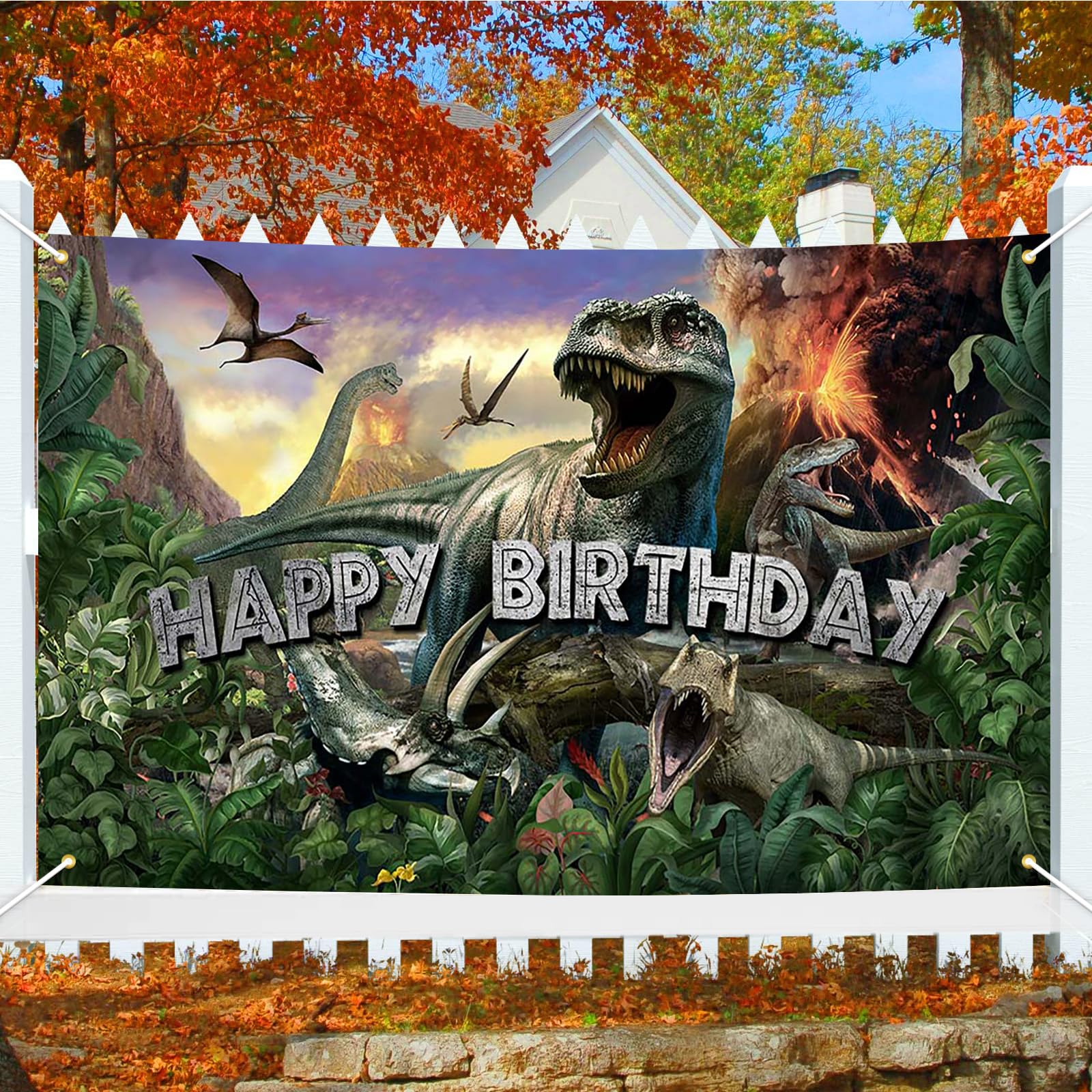 Foto 8 pulgar | Decoración De Fiesta, Telón De Fondo Para Cumpleaños De Dinosaurios Avezano - Venta Internacional.