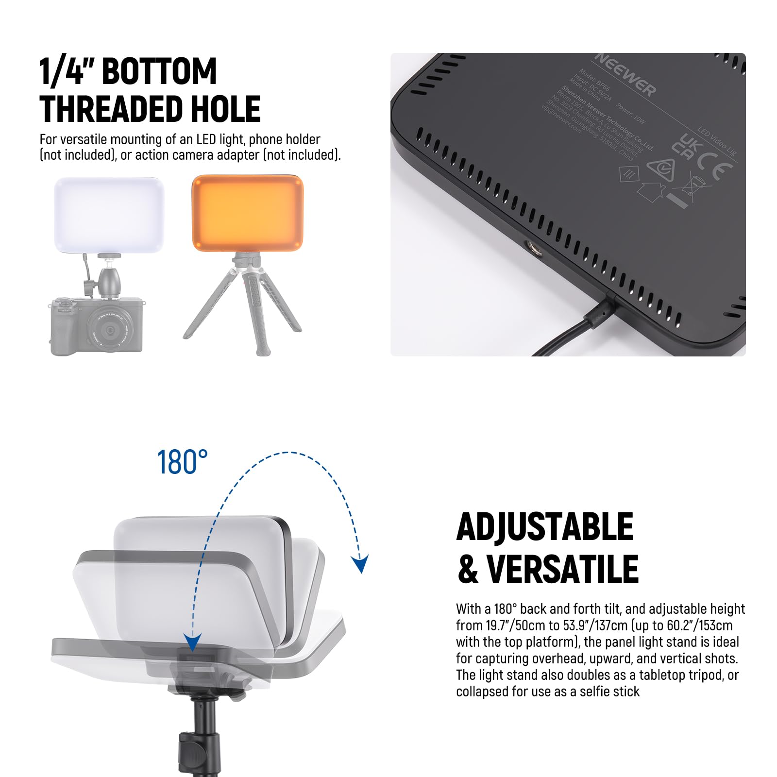 Foto 5 | Kit De Iluminación Led Para Paneles De Vídeo Neewer Basic Bp66, Paquete De 2 - Venta Internacional.