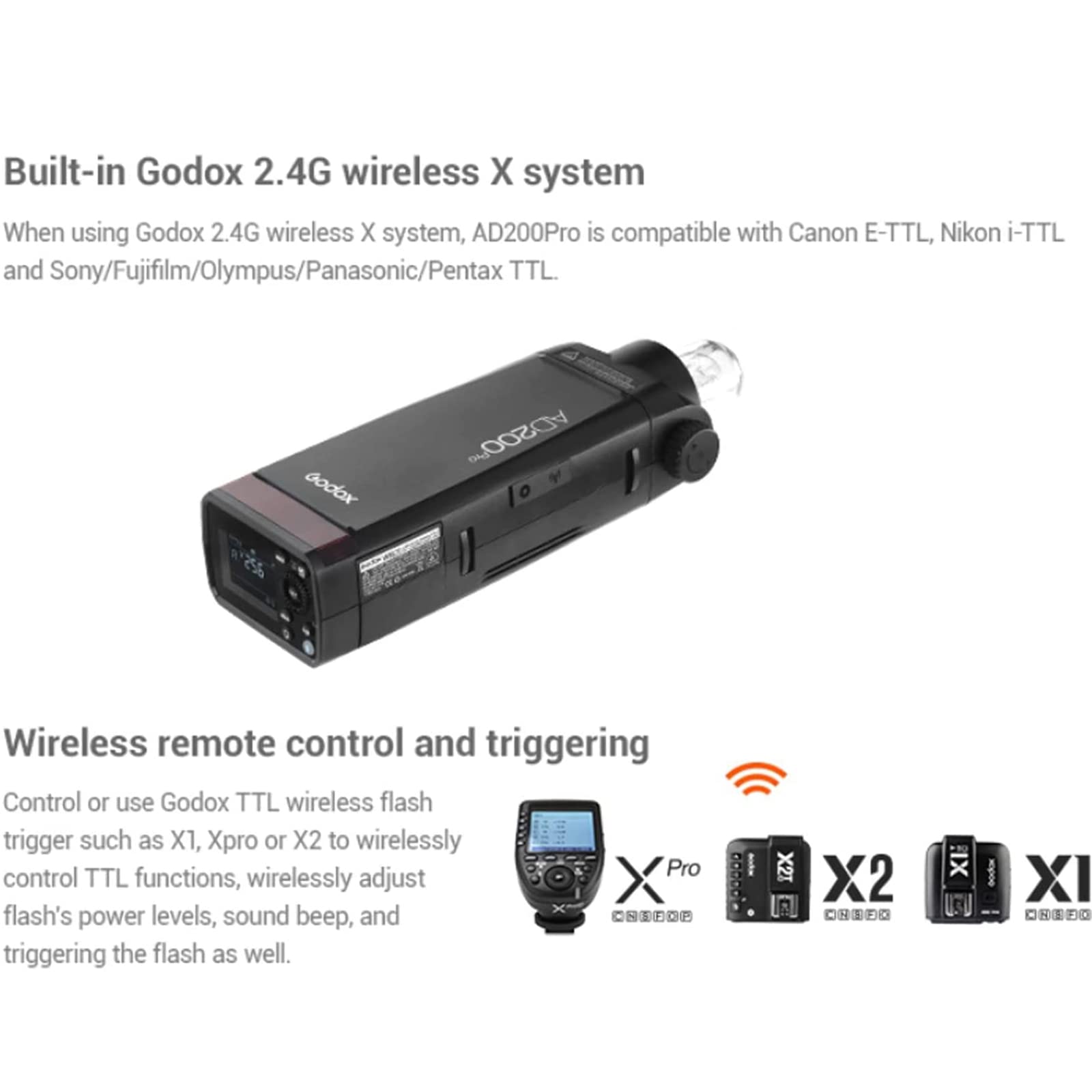 Foto 3 | Flash Godox Ad200pro Pocket 200w 2.4g Ttl Hss Con Batería - Venta Internacional.